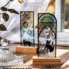 6 Pcs PET Bookmarks Black Cat Pattern Page Markers Page Clips Bookmark for Student Office Reading Stationery