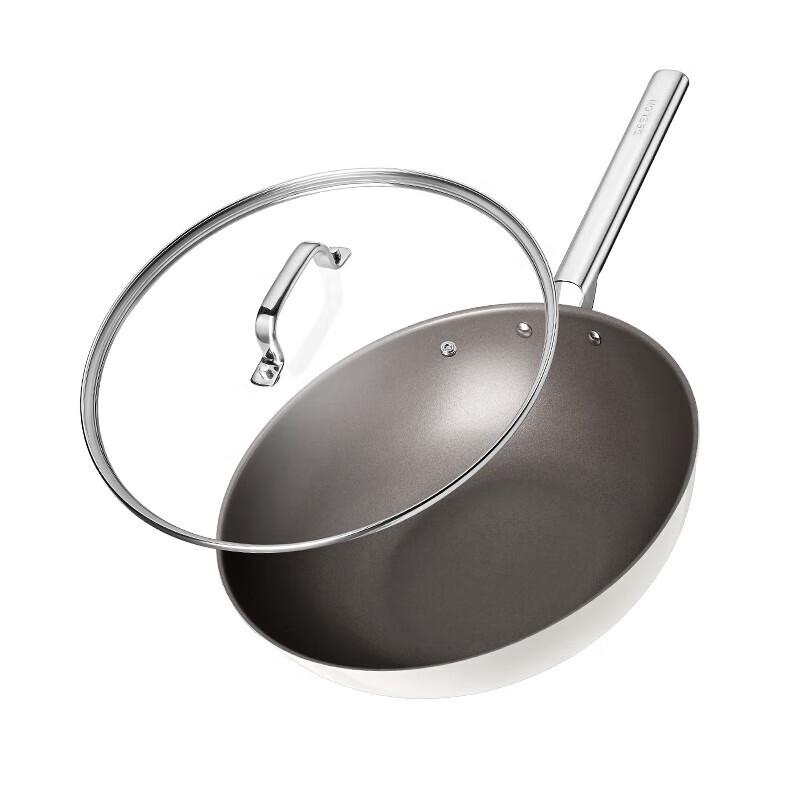 DESLON Pure Titanium Non-Stick Wok with Glass Lid, 30cm