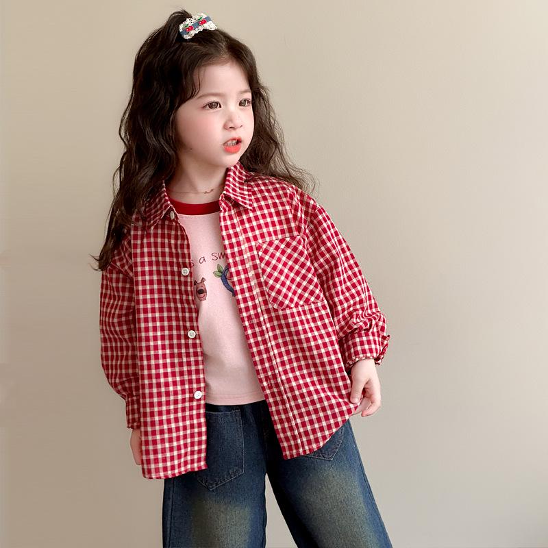 Girl's Plaid Shirt Jacket - Spring & Autumn 2025 Style for Baby & Toddler