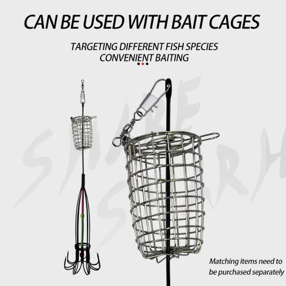 Fishing Accessories 8 Claw 16 Hook Squid Bait Trap Cage Fishing Lure Cage Octopus Hook Trap Basket Fishing Tools Tackle