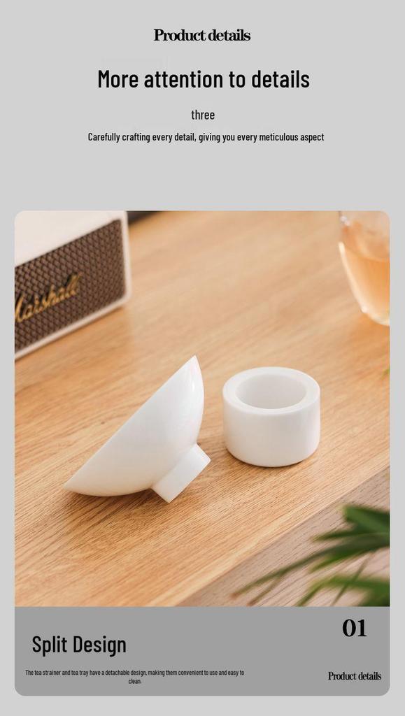 Premium White Porcelain Tea Infuser Set with Ceramic Strainer for Tea Brewing