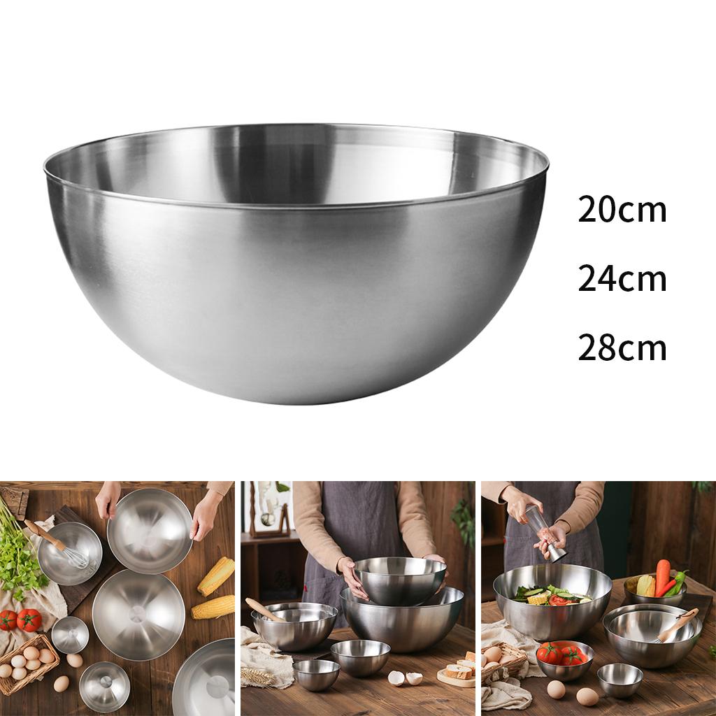Stainless Steel Mixing Bowls Food Storage Organizers Reusable Heavy Duty for Mixing,