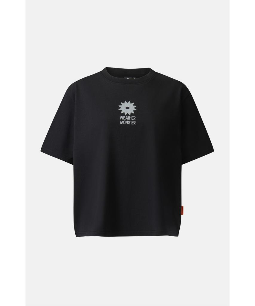 Koolongseupocheu Wm Women'S Crop Print Short Sleeve T-Shirt 8Htcm26204Blk