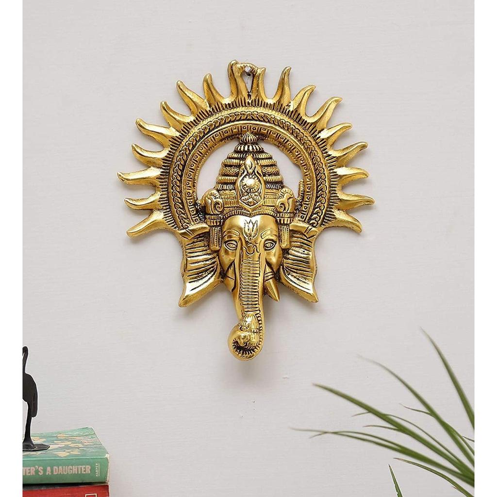 Metal Ganesh Wall Hanging for Wall Decor Festival Home Decor Pooja Room Temple Gift