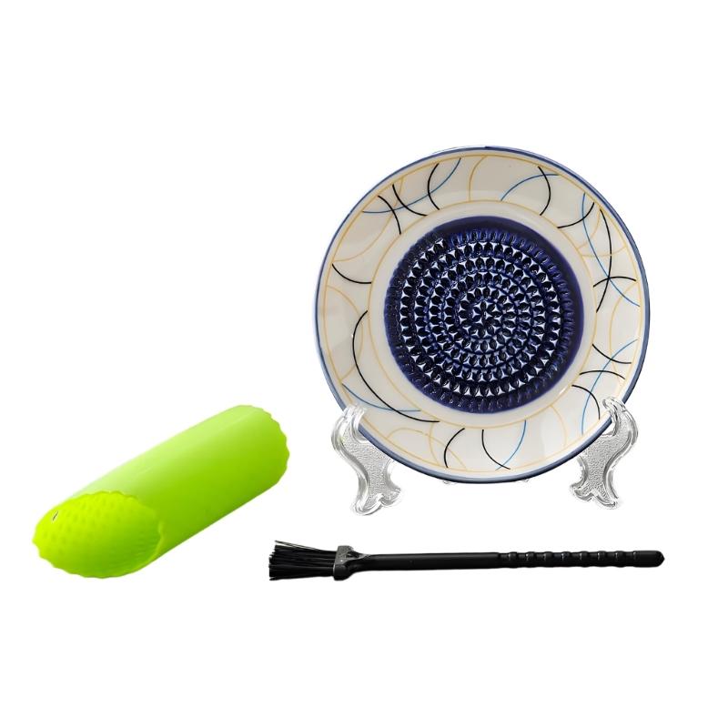 Efficient Ceramic Garlic And Fruit Grater With Embossing Design Gingers Grinder Plate For Home Cooking And Camping Trip
