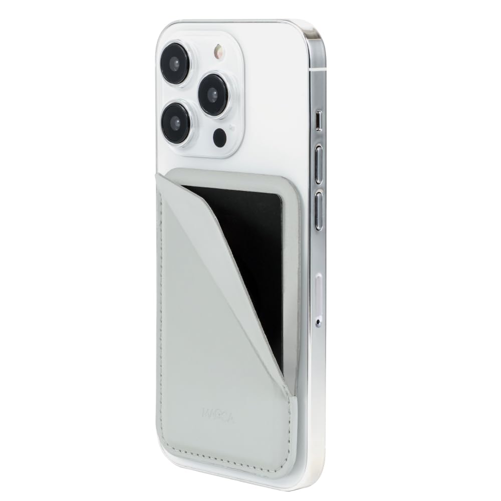 

Nakabayashi MAGCA Magnet Card Type iPhone Card Holder with Horizontal Stand Function Magsafe Compatible Gray Z1407