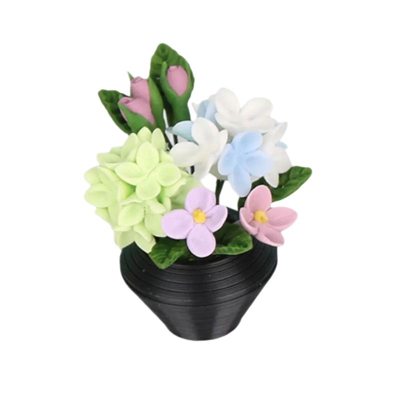 

Decorative Potted Flower Model Figurine For 1/12 Doll House Decoration with Simulation Lookings for Scene Decoration