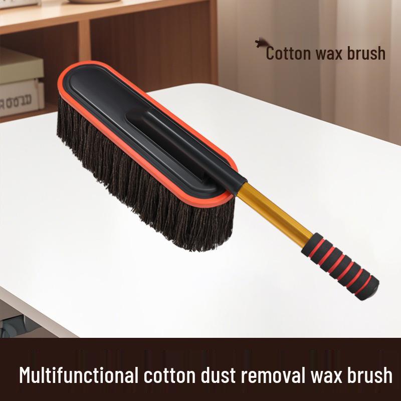 Retractable Car Wash Mop Brush for Wet & Dry Use - Bendable for Dust Removal, Gentle on Paint.