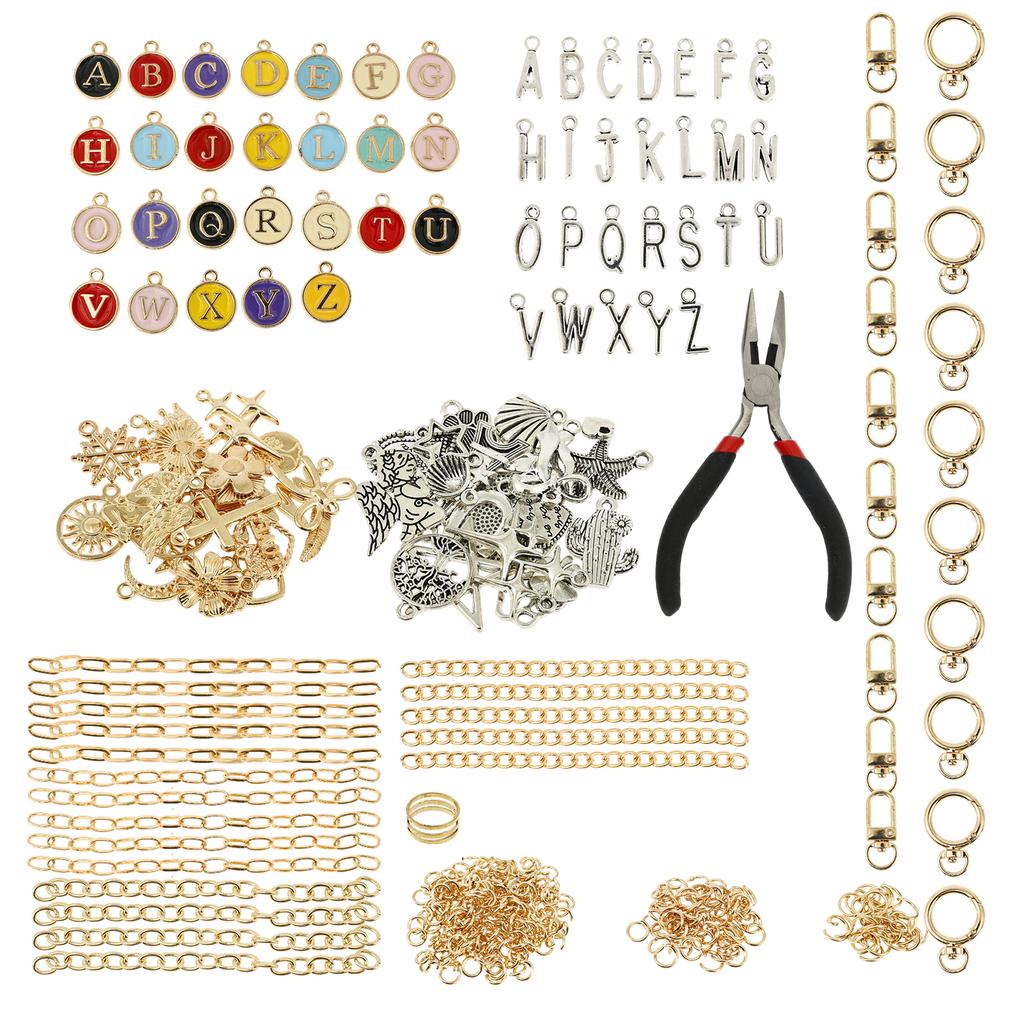 544 Stück Einzigartiges Schlüsselanhänger-Bastelset Vielseitige Mühelose Montage DIY Taschenanhänger-Set für Anfänger und Fortgeschrittene Bastler