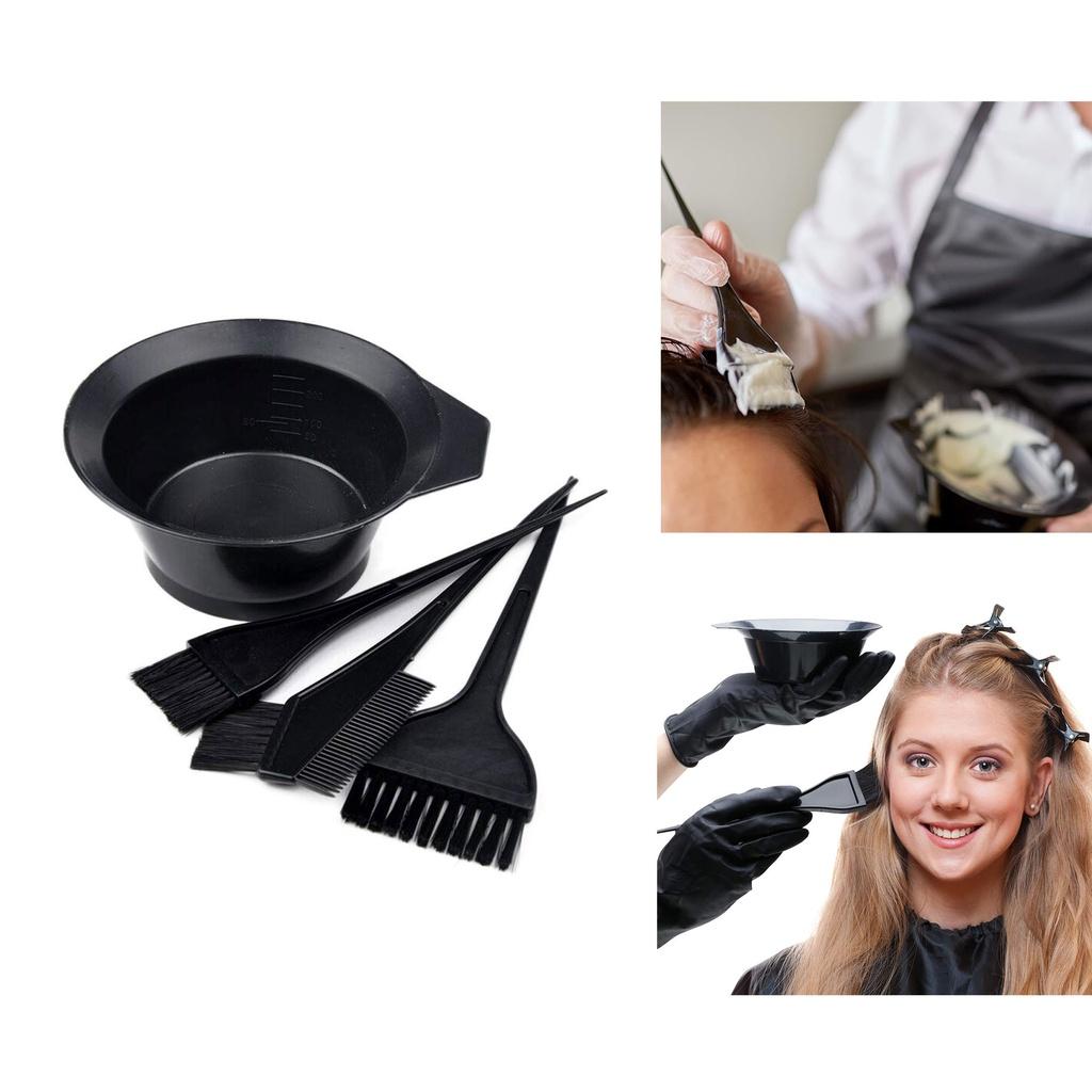 Pro Hair Coloring Accessory Kit 4-pack Hairdressing Brush Bowl Set For Salon Home Use