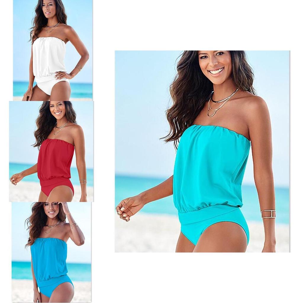 Stylish Women Beachwear Strapless Bandage Bodysuit One-piece Swimsuit In Vibrant Colors