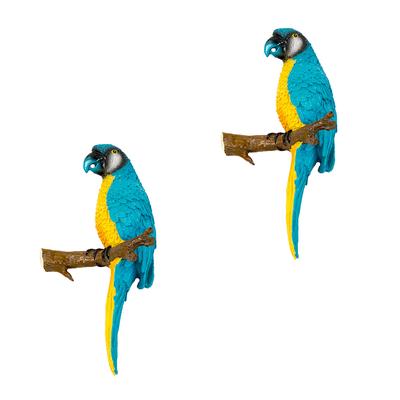 Colorful Parrot Resin Figurine Beautiful Home Or Garden Art Decoration