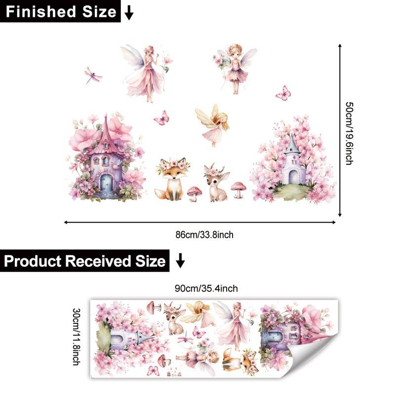 Cute Fairy Reading Wall Sticker For Baby Girls Nursary Room Kids Room Background Children's Room Wall Decals