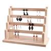 Solid Wood Jewelry Display Rack Multilayer Earrings Show Stand Jewellery Storage Shelf Large Capacity Eardrop Organizer Holder