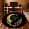 1pc Cat Moon Round Chair Mat Area Rug - Non-Slip, Floor Mat for Office, Bedroom, and Indoor Decor C1125402