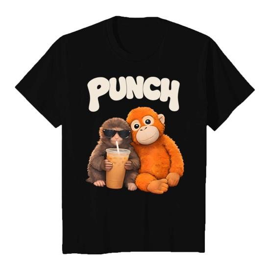 

Футболка Monkey Punch с коротким рукавом, круглым вырезом, повседневная, с милым рисунком обезьяны и орангутана, для мужчин и женщин, уличная, для повседневной носки XL