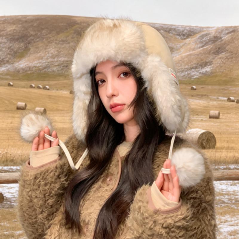 New winter outdoor windproof and warm Lei Feng hat thickened suede ear protection ski hat source direct supply