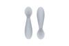 ezpz Fast Food Baby Baby Silicone Mat (Easy Peezy) Set, Food, Non-Slip Tableware, Dishes, (Light Gray)