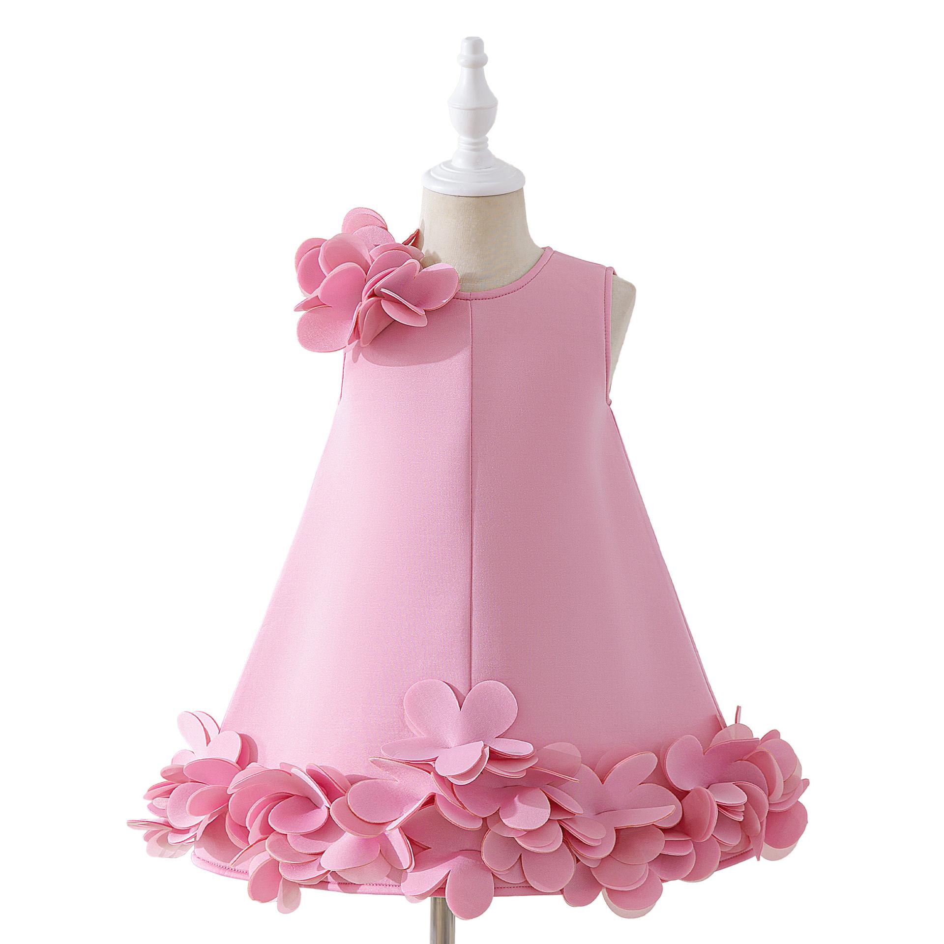 

Платье для девочки Свадебное Платье для новорожденной девочки Платья для крещения с милым бантом Платья для дня рождения девочки-малышки Бальное платье L6090 130 розовый