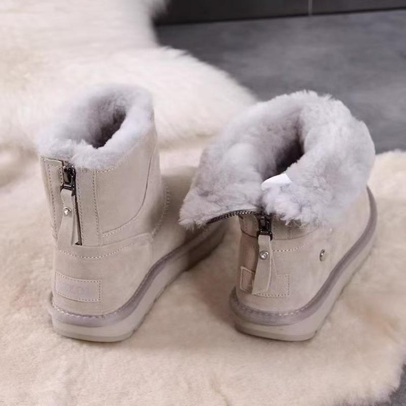 Fashion Snow Boots Women's Winter 2025 New Fur All-in-One Booties Thickened Warm Cotton Shoes