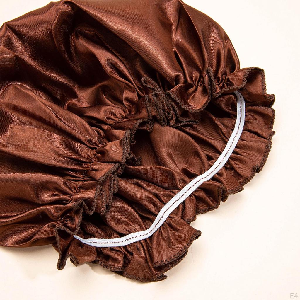 Hair Cap for Women, Portable, Soft, Night Sleep Cap, Satin Bathing with Long, Straight