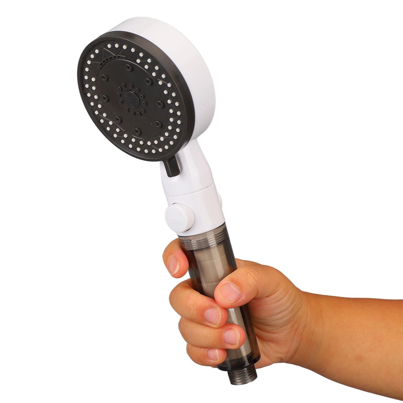 

10 Modes Multifunctional Pressurized Showerhead 1Celsius2in Threaded Interface with 1.5M Tube Double Hook Rotating Base 4 Filter Sponge