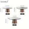 Stainless Steel Cake Tray Wooden Base Korean Style Fruit Display Plate Dessert Plate Dining Table Home Decoration Ornaments