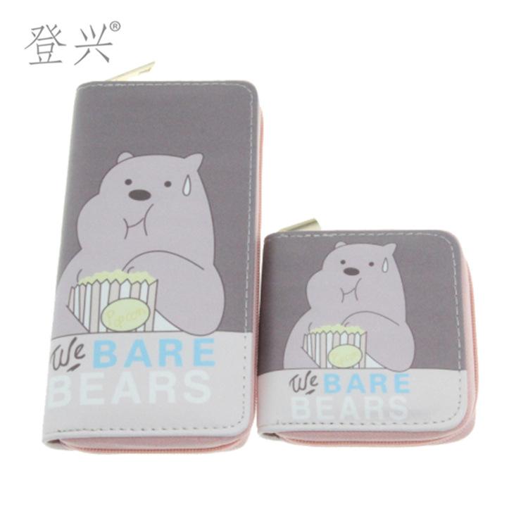 New bear snacks cartoon PU long wallet, student clutch bag Yiwu