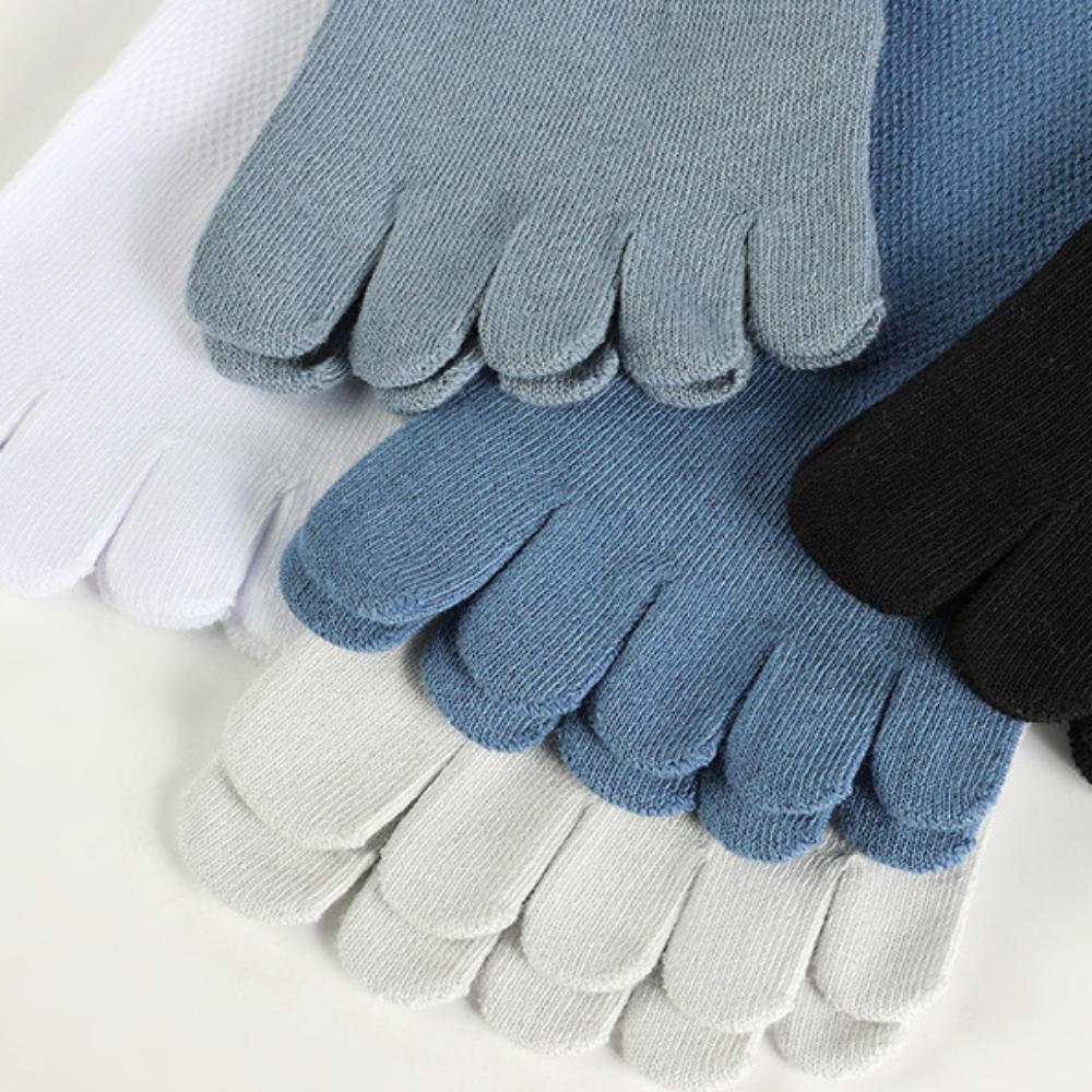 Cotton Men's Five Finger Socks Ankle Hosiery Toe Separated Socks Male Mesh Five Toes Socks  Sports