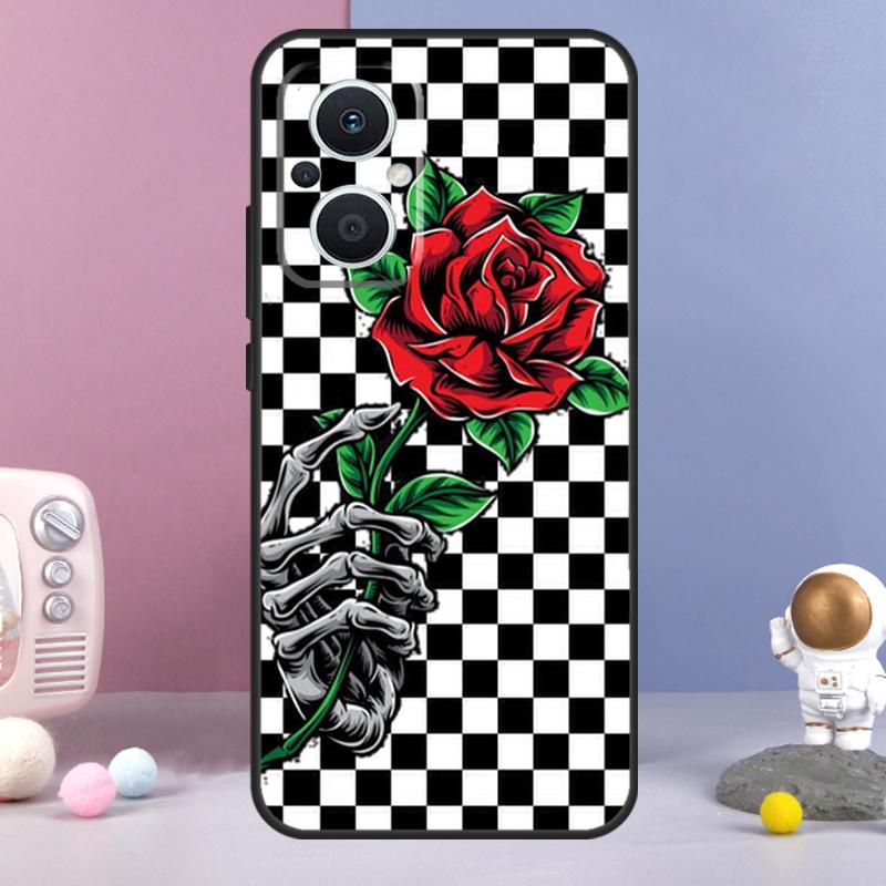 Checkerboard Sunflower Funda For OPPO Reno 14 F 11F 12F 13F 10 11 12 13 Pro 7 8 Lite OPPO Find X8 X6 X5 X9 Pro Case