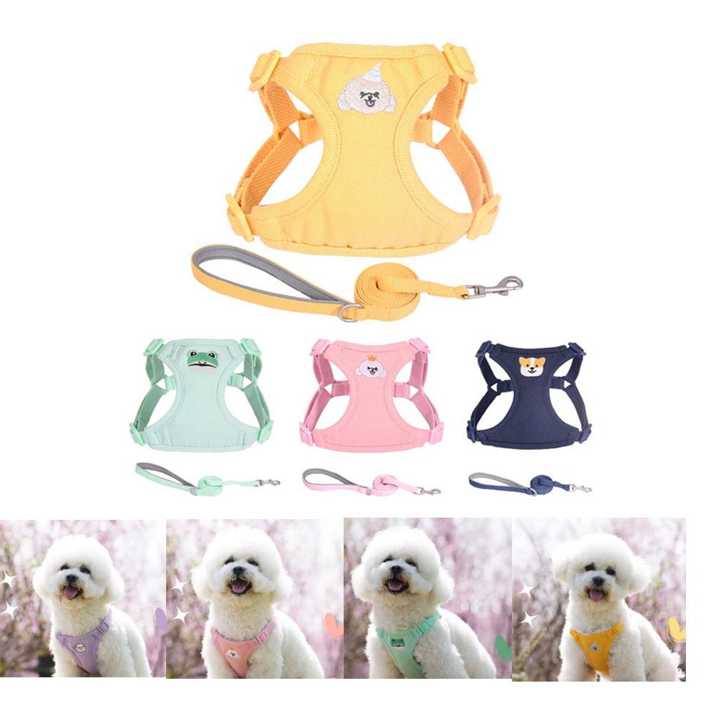 Pet leash Small and medium-sized dogs Anti-running cat leash Anti-breaking free Embroidered cat vest chest strap