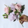 1pc Blue Artificial Flower Hydrangea Fake Peony Silk Flowers Rose Bouquet for Home Wedding Bride Bouquet Decor, Valentine Day