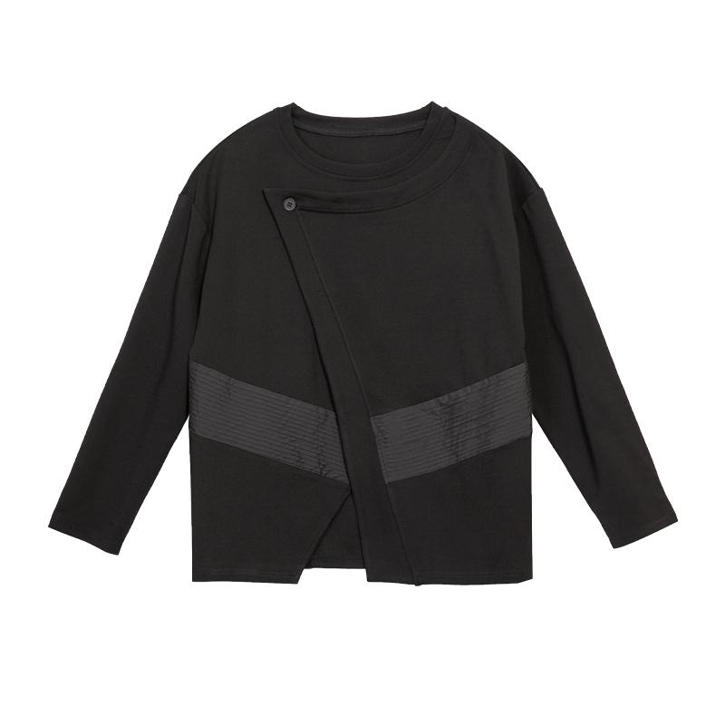 Long sleeve oversized black Casual loose spring autumn winter t shirt tops Women t-shirt