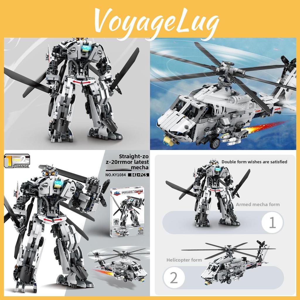 Robot Transformable Armed Helicopter Assembling Building Blocks Toy Children
