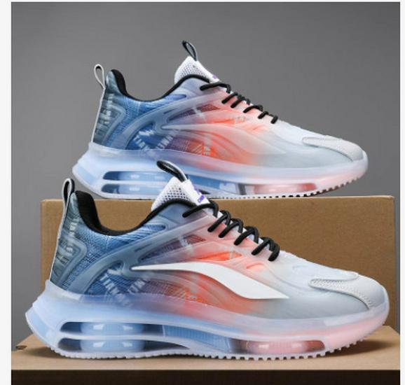 Men's Breathable Mesh Running Shoes with Air Cushion and Shock Absorption for Junior High, Autumn/Winter.