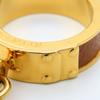 Used HERMES Scarf ring Kelly Cadena motif metal/leather 14.7g gold Brown plating