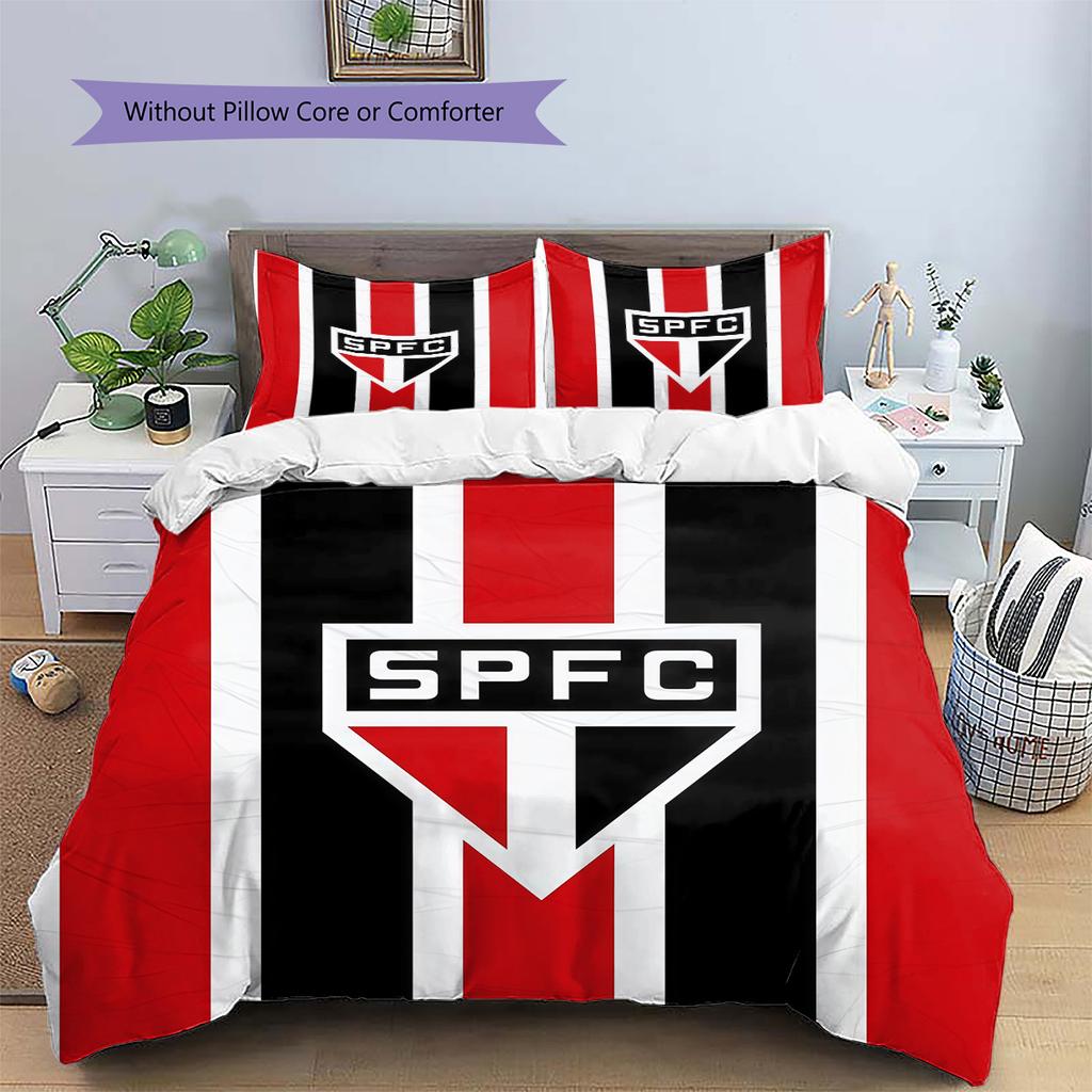 Sao Paulo FC2 Pattern Bedding Quilt Set Home Decoration Gift (1 * duvet cover + 2 * pillowcase without core)