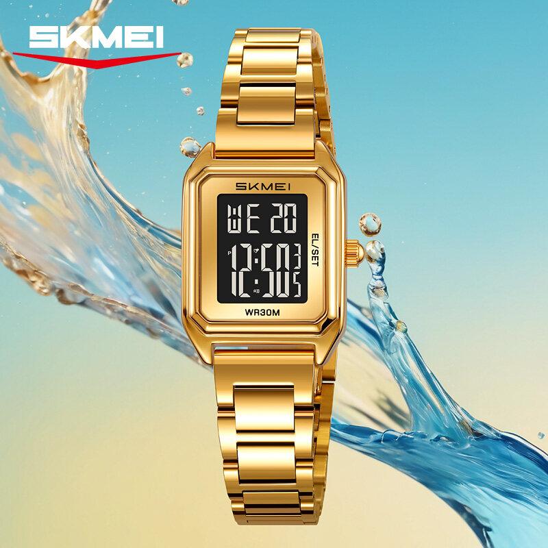Skmei SKMEI Golden Digital Watch Men Women Watches Luxury Gold Wrist Watches Stainless Steel Female Male Clock Relogio Masculino 2493
