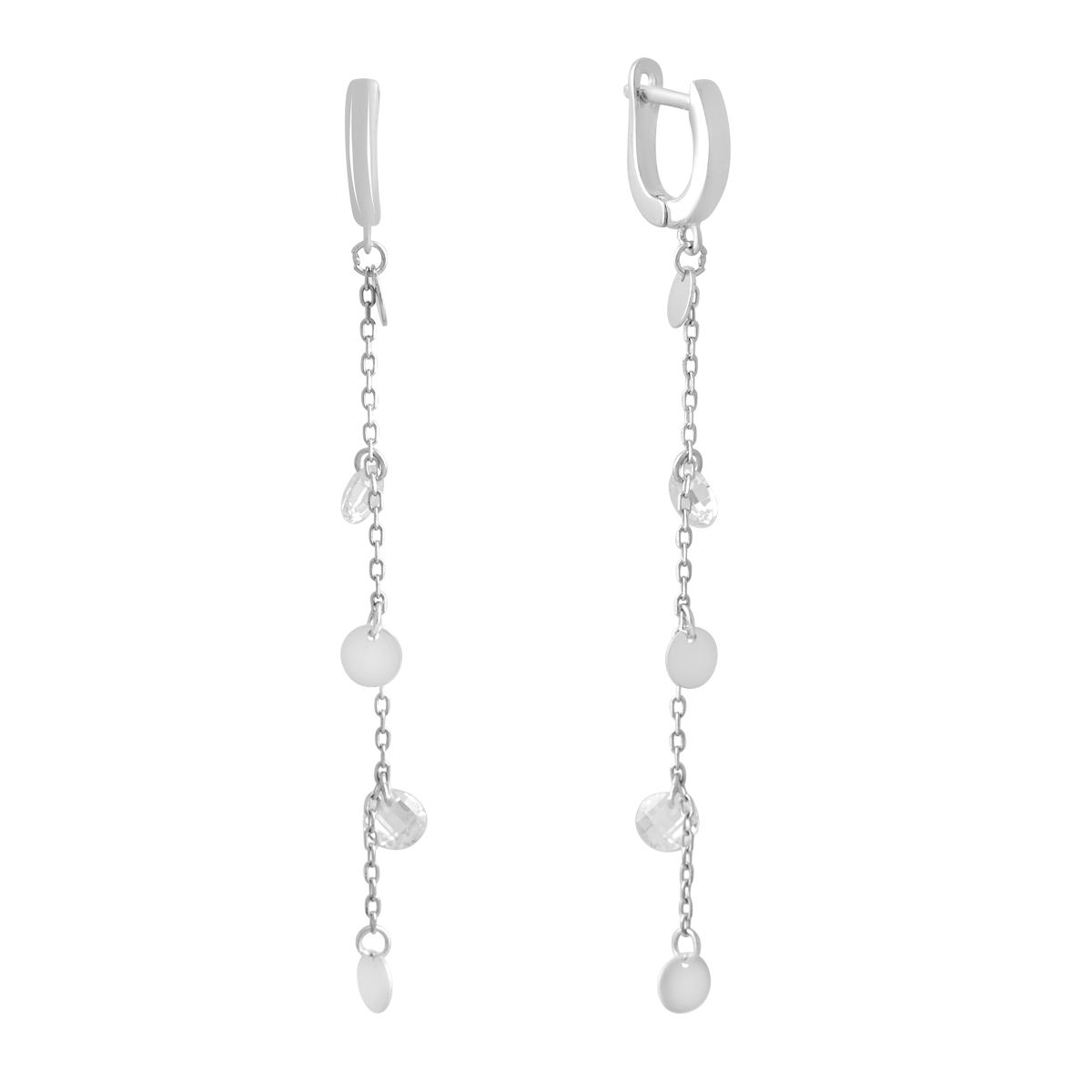 

Срібні сережки з фіанітами (2138747)