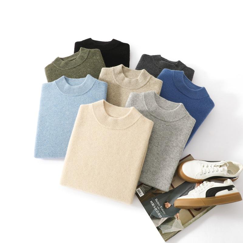 Autumn And Winter Cashmere Men'S Semi-Turtleneck Double-Strand Thread Thickened Business First-Line Ready-To-Wear Cashmere Sweater