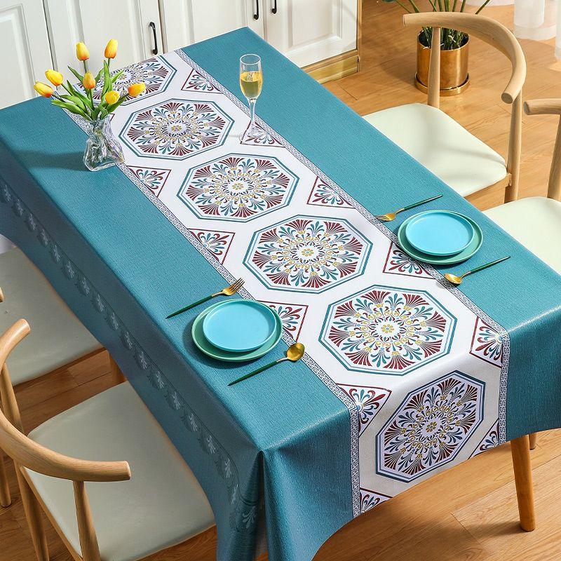 Light Luxury Pvc Tablecloth Waterproof And Oil-Proof Leave-In Table Cloth Rectangular Tablecloth Coffee Table Cloth Nordic
