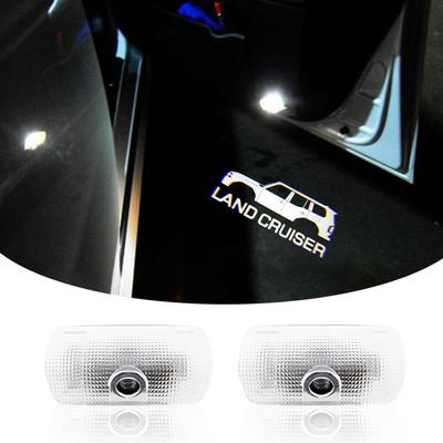 Car Courtesy Lights, Door Lights with Logo, Compatible with Toyota Land Cruiser 250 Series, Set of 2