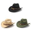 Cappello da Cowboy Western per Uomo Donna con Materiale Traspirante Lana Cotone Protezione Solare Accessorio Estivo