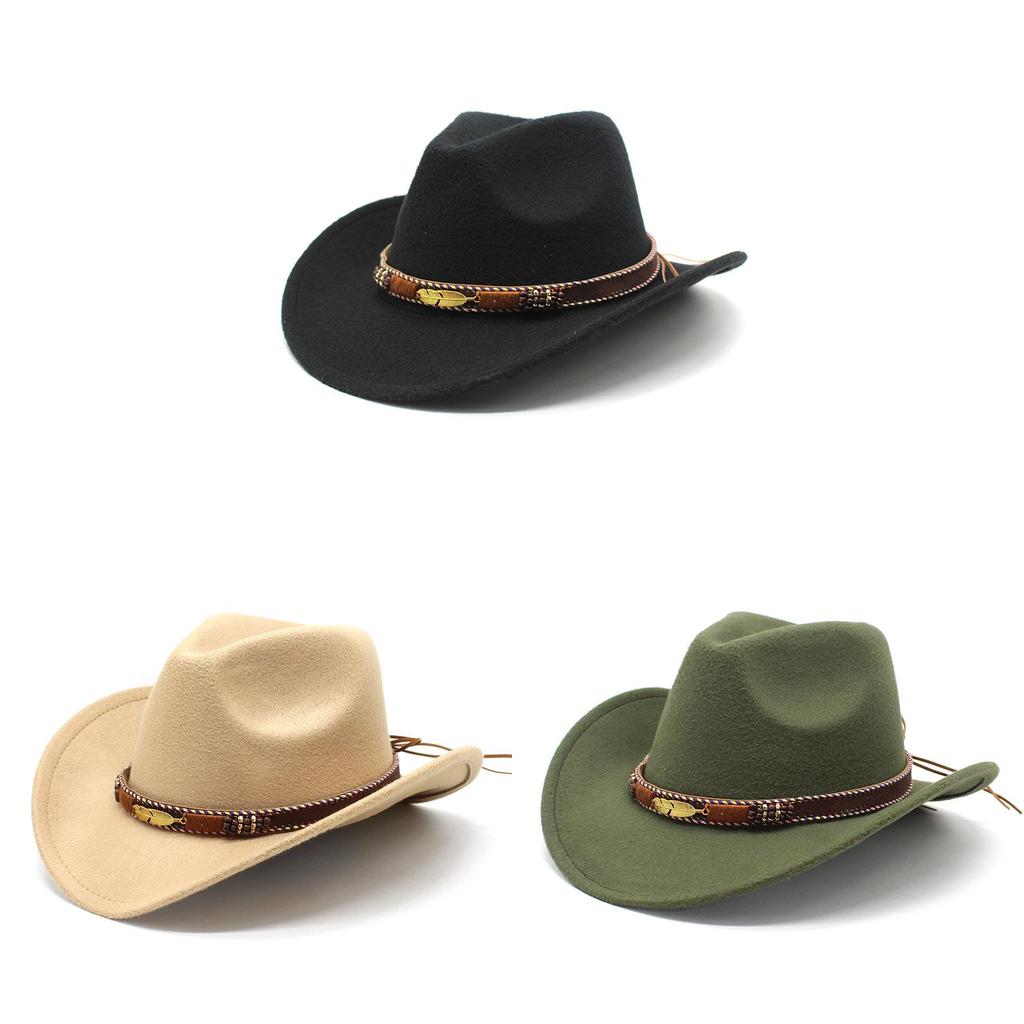 Cappello da Cowboy Western per Uomo Donna con Materiale Traspirante Lana Cotone Protezione Solare Accessorio Estivo