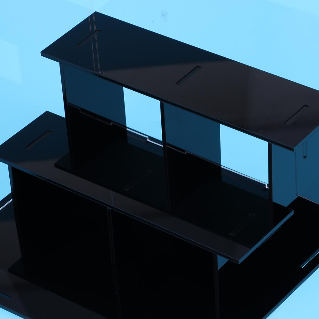 3 Steps Acrylic Display Case Assembly Dustproof Figurine Show Box 21x15x16cm