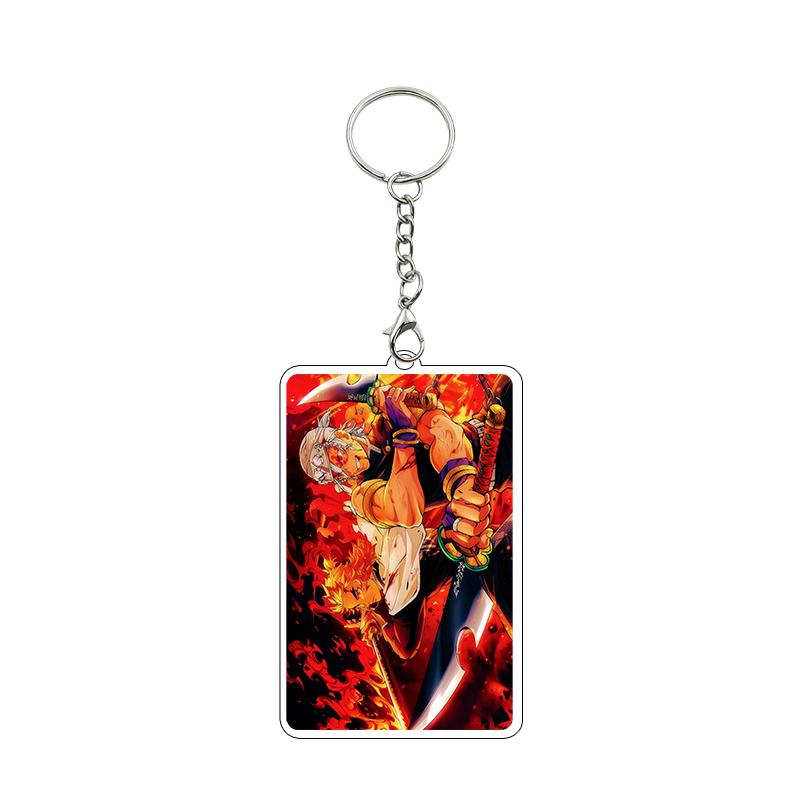 Anime 8cm Kamado Tanjiro Nezuko Agatsuma Zenitsu Cartoon Characters Acrylic Keychain Accessories Car Pendant Gifts Toy Wholesale