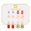 Festive Christmas Earrings Set: Creative Reindeer, Snowflake & Santa Claus Studs for Women