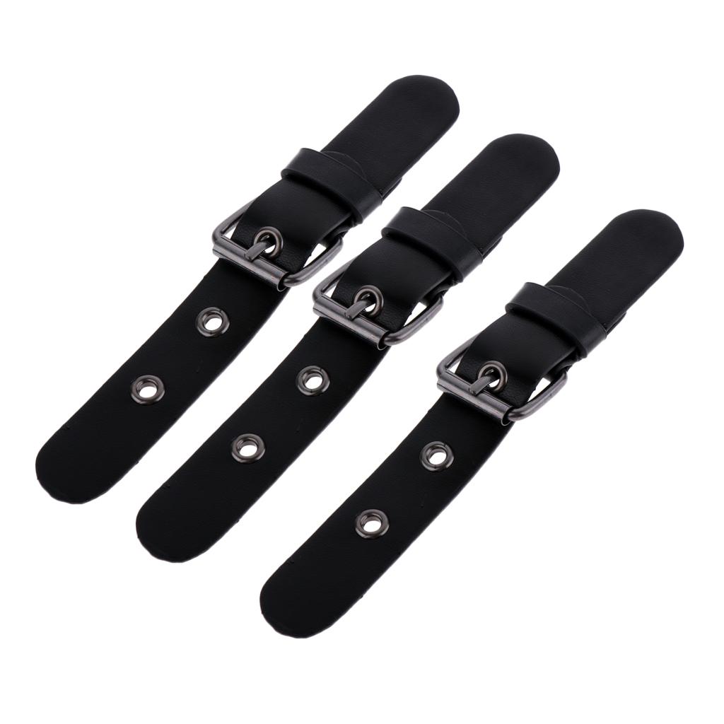 Set of 3 Sew on PU Leather Pin Buckles Bag Making Fastener Replacement Sewing