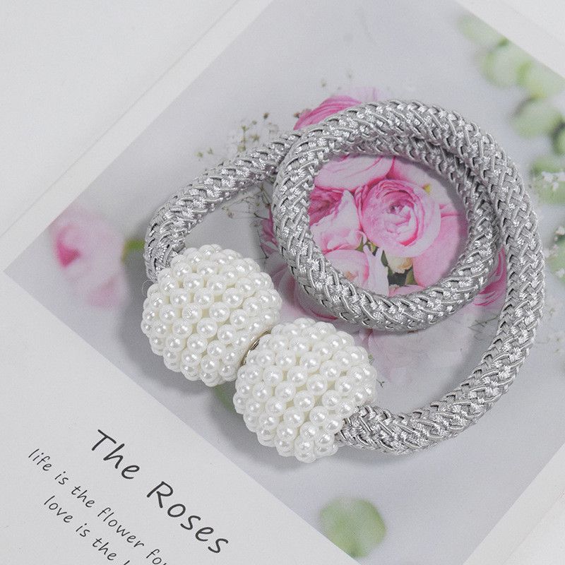 

Магнитные подхваты для штор Плетеные шарики Пряжки Без пробивания Отделочные зажимы для штор Gray