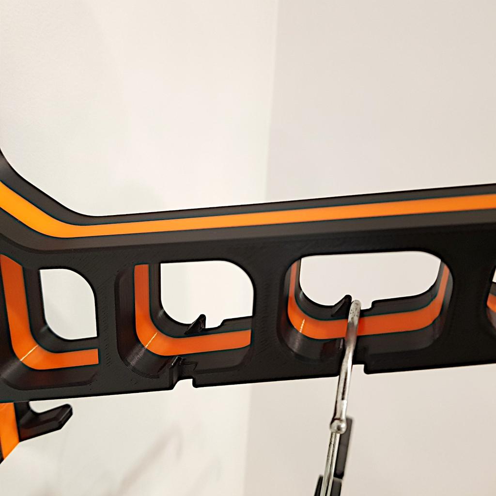 V1 Motorcycle Helmet Hook Holder Black and Orange